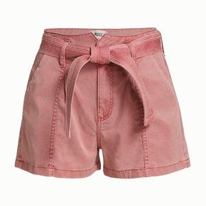 Anessa Belted Peak-Waistband Seamed Shorts